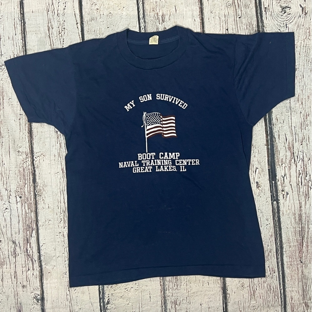 Vintage Single Stitch Boot Camp Navy Naval Screen Stars 1980s Tshirt